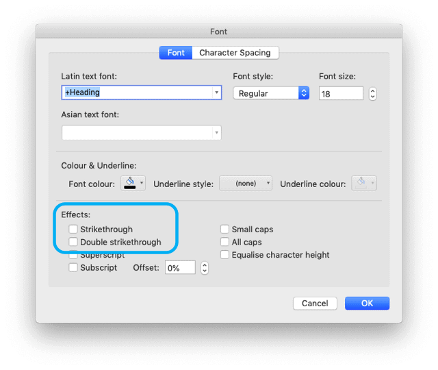 mac shortcut for strikethrough powerpoint